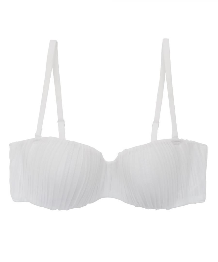 Melodie プリーツストラップレスブラジャー