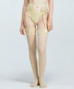 チェック柄ガーターストッキング / Black