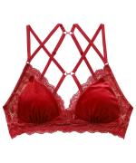 Velvet Sin ベロア×レース4WAYバッククロスブラレット