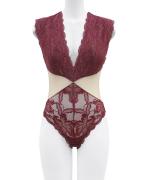 In Your Heart ウエスト切り替えレースボディスーツ,テディ