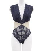 In Your Heart ウエスト切り替えレースボディスーツ,テディ