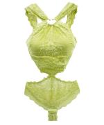 Light Petal カッティングデザインレースボディスーツ,テディ