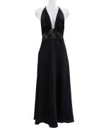 Whispers レースコンビロングドレス