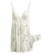 Light Petal フラワープリントプリーツベビードール&ショーツ