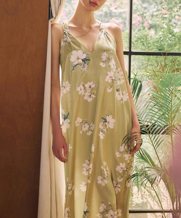 Light Petal フラワープリントロングドレス